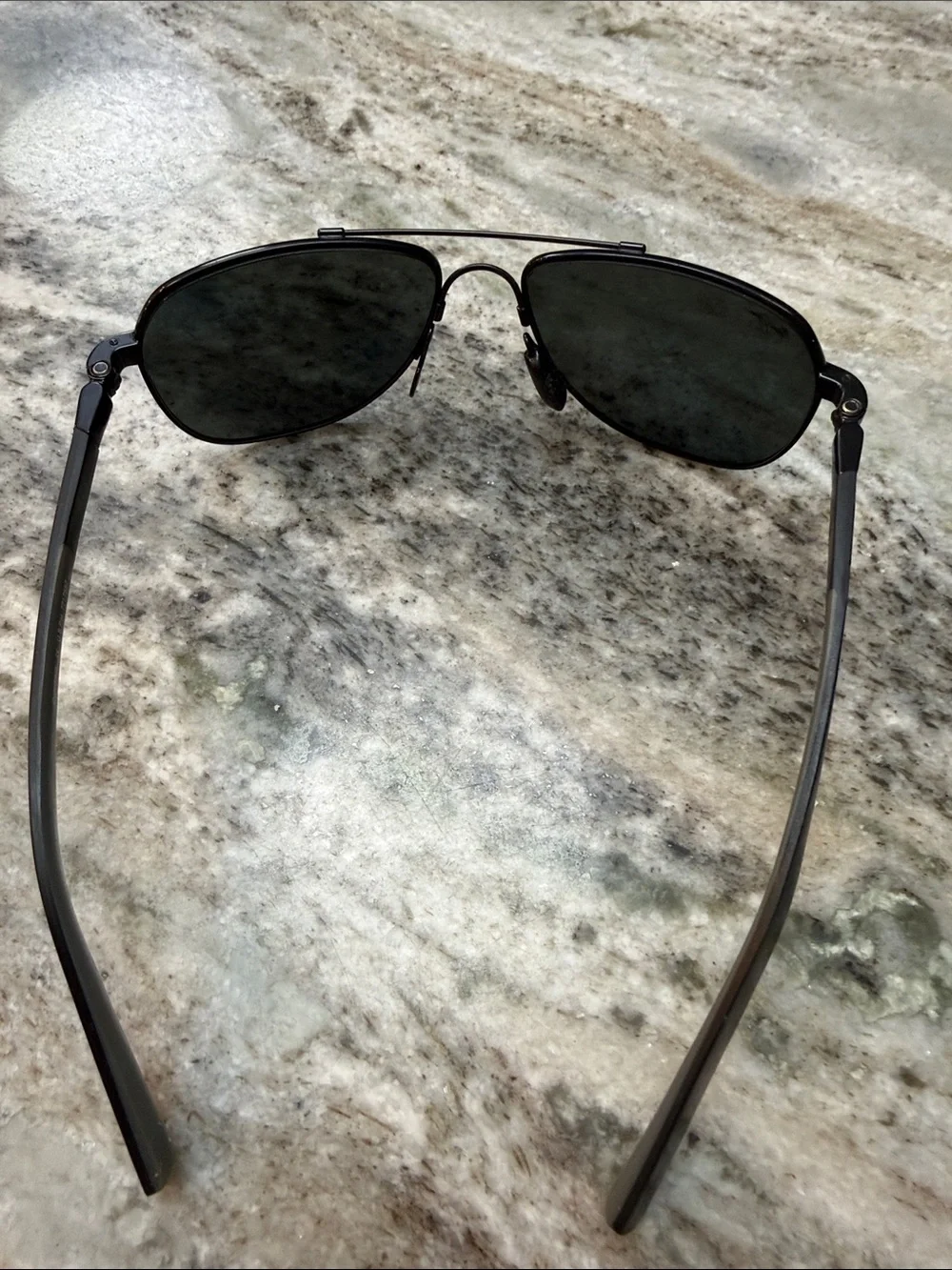 Maui Jim Black Aviator Sunglasses with Dark Grey Lenses